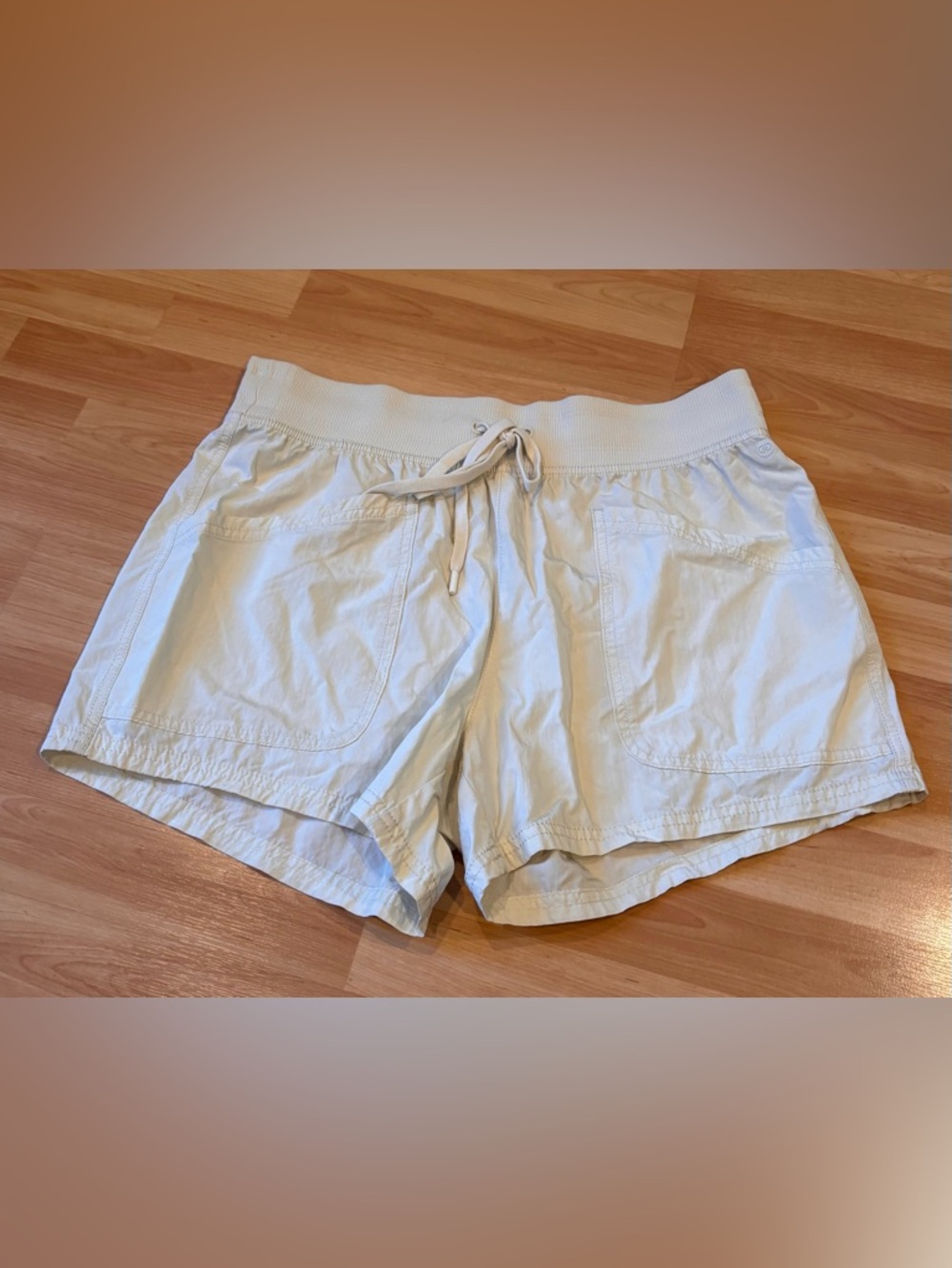 Calia Cream Elastic Waist Drawstring Athletic‎ Shorts